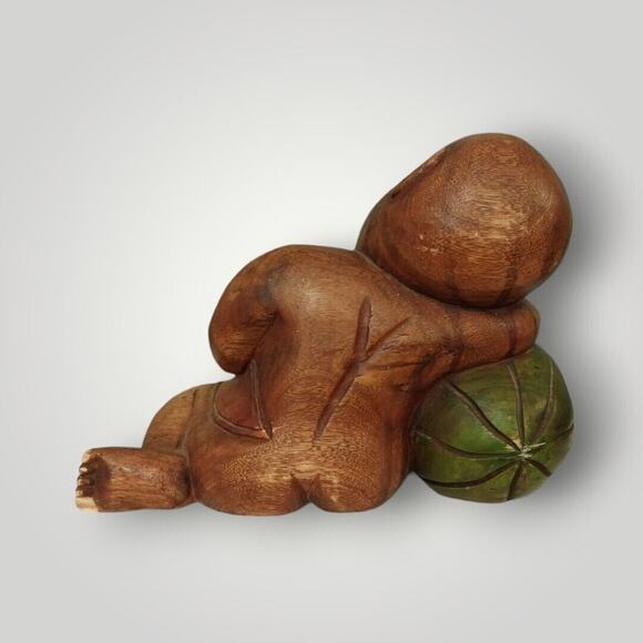 Wooden Carved Chinese Buddhas Statues Vintage Sleeping Budda Statues - Picture 4 of 7